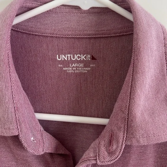 Untuckit Pique Polo Bd in Berry Size Large - Picture 2 of 9